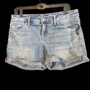 Silver Jeans Light Wash Rolled Cuff Denim Shorts